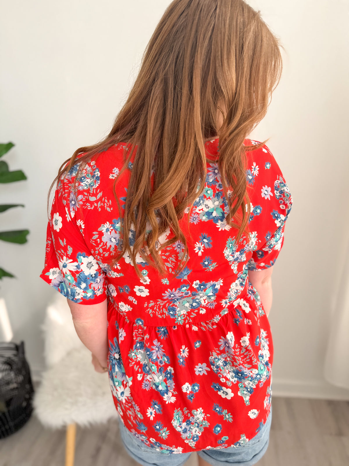 Scarlet Floral Baydoll Top