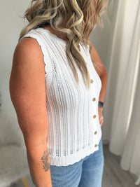 Coastal Knit Button Tank