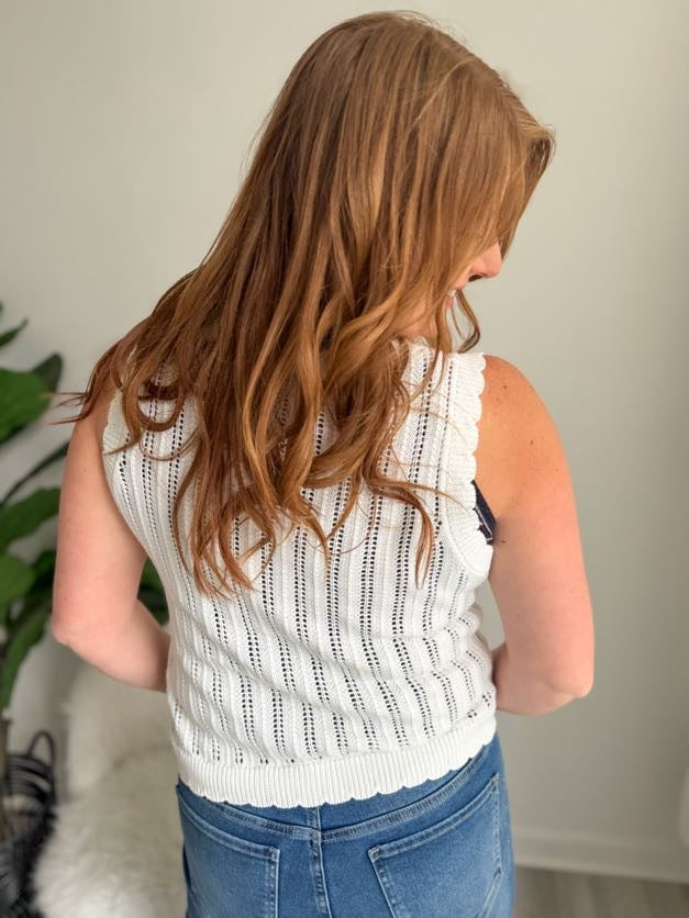 Coastal Knit Button Tank
