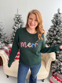 Merry Tinsel Sweater - Evergreen