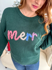 Merry Tinsel Sweater - Evergreen