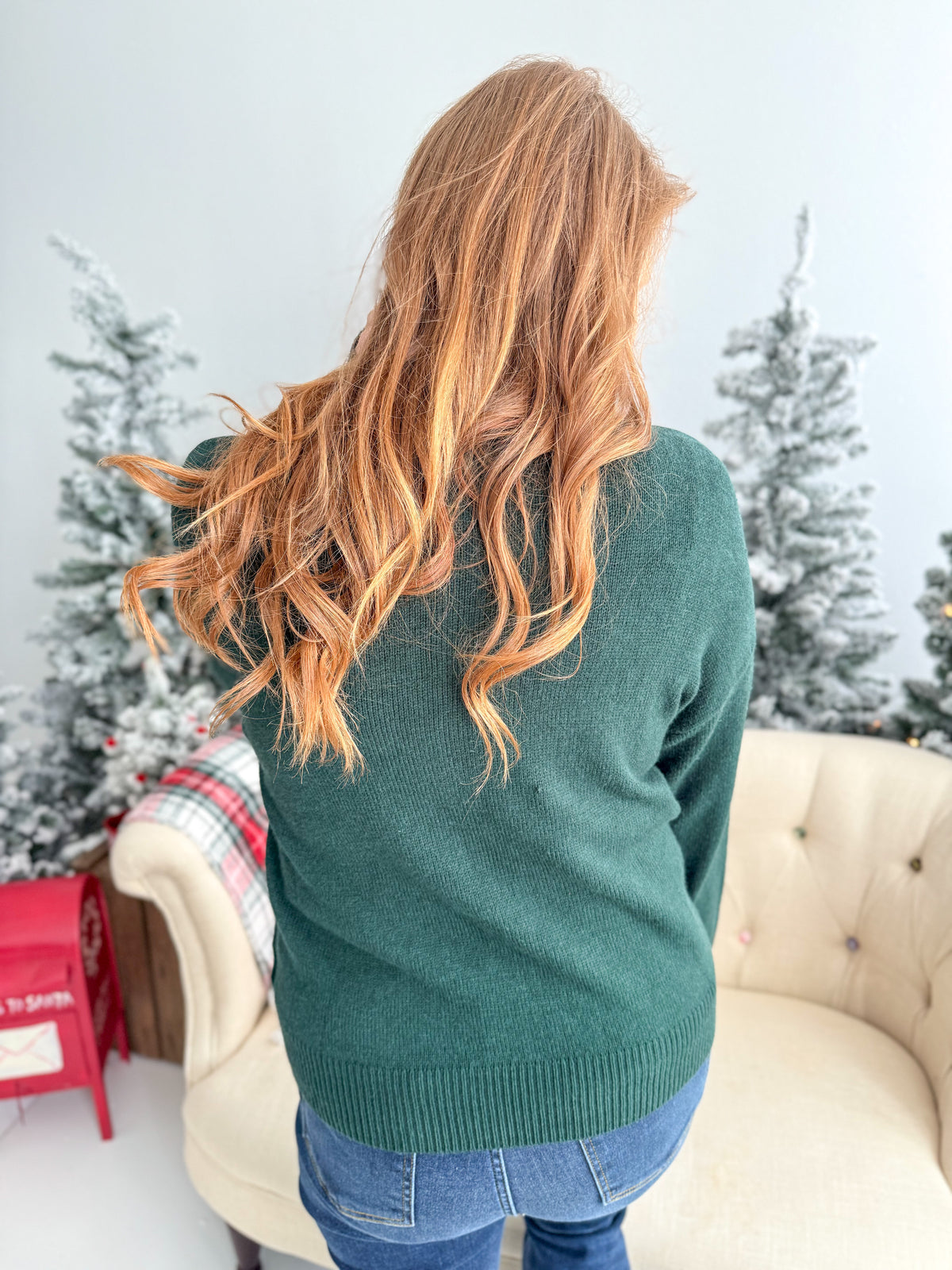 Merry Tinsel Sweater - Evergreen