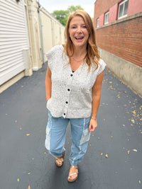 Ivory Speckled Knit Vest