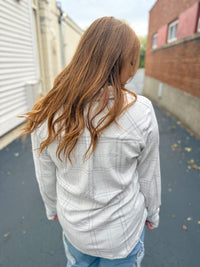 Soft Oat Plaid Button Up