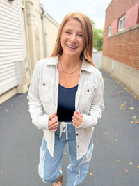 Soft Oat Plaid Button Up