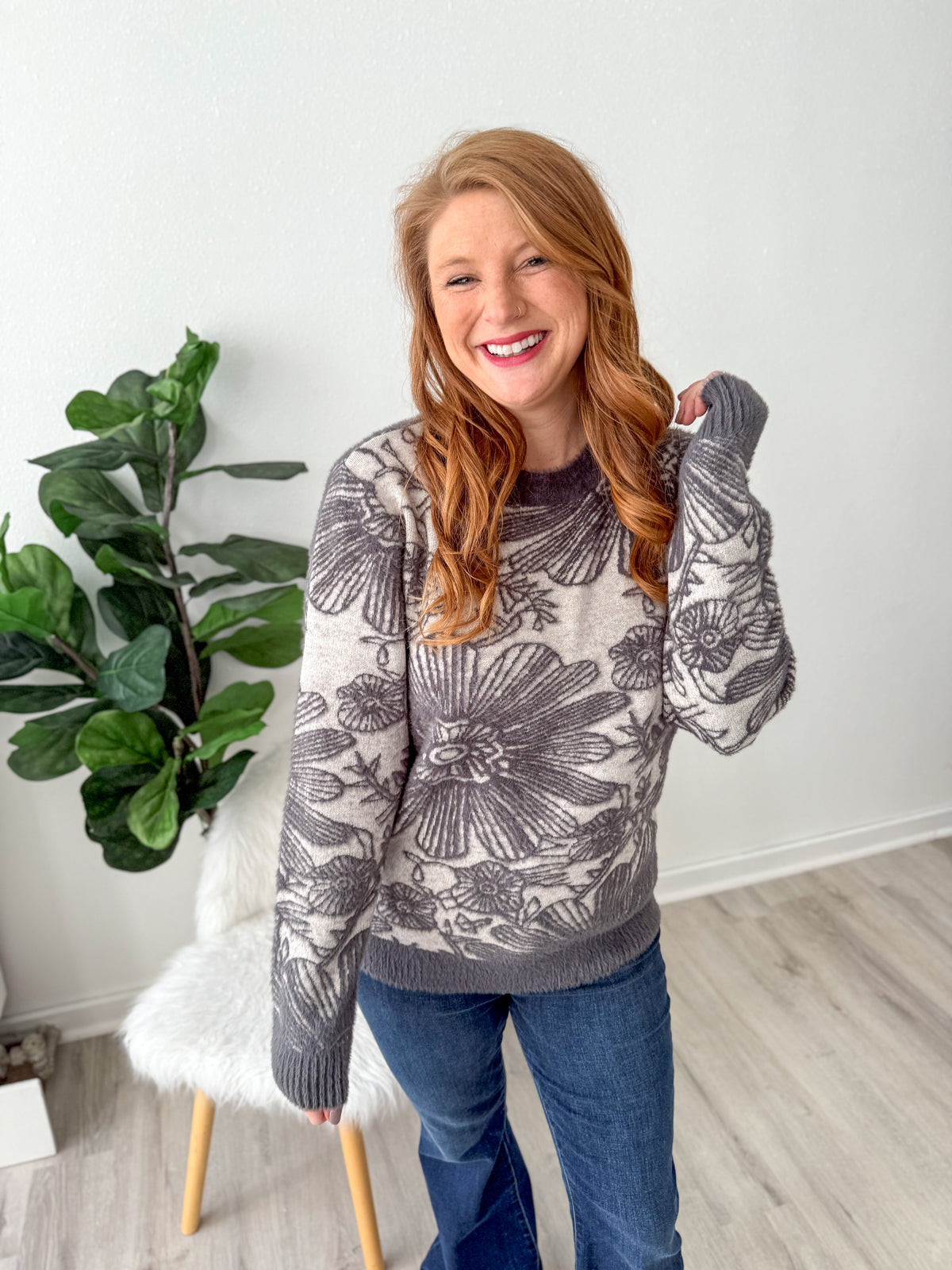 Cozy Grey Garden Sweater