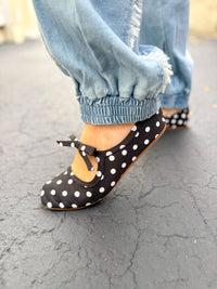 Black And White Polka Dot Flats