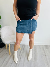 Cassie Asymmetrical Jean Skort