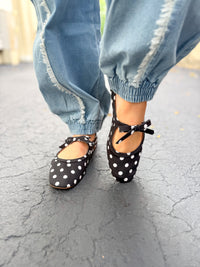Black And White Polka Dot Flats
