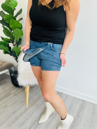 Cassie Asymmetrical Jean Skort