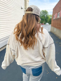 Ivory Plush Half Zip