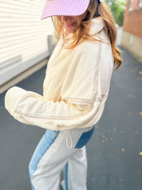 Ivory Plush Half Zip