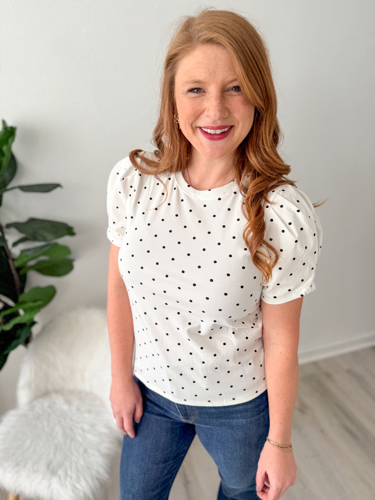 Black + White Polka Dot Tee - NC