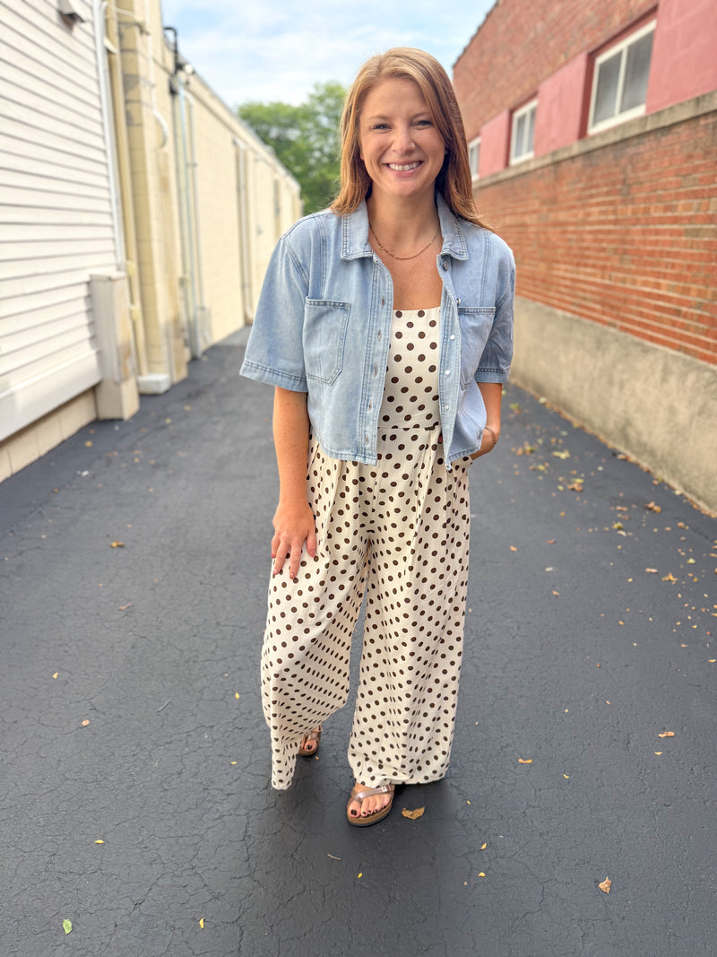 Downtown Cropped Denim Shirt