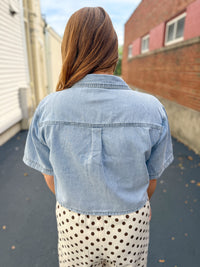Downtown Cropped Denim Shirt