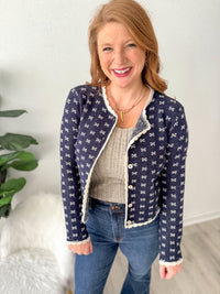 Scallop Navy Cardigan