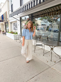 Mocha Dot Wide Leg Jumpsuit