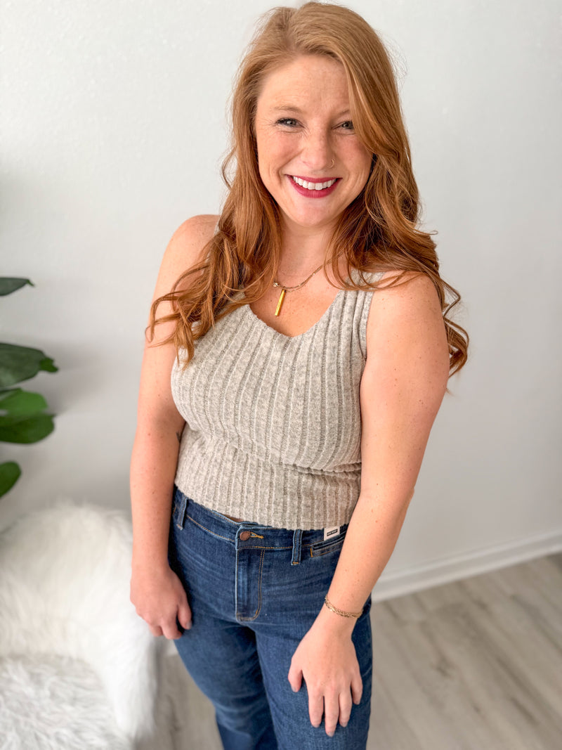 Taupe Ribbed Tank