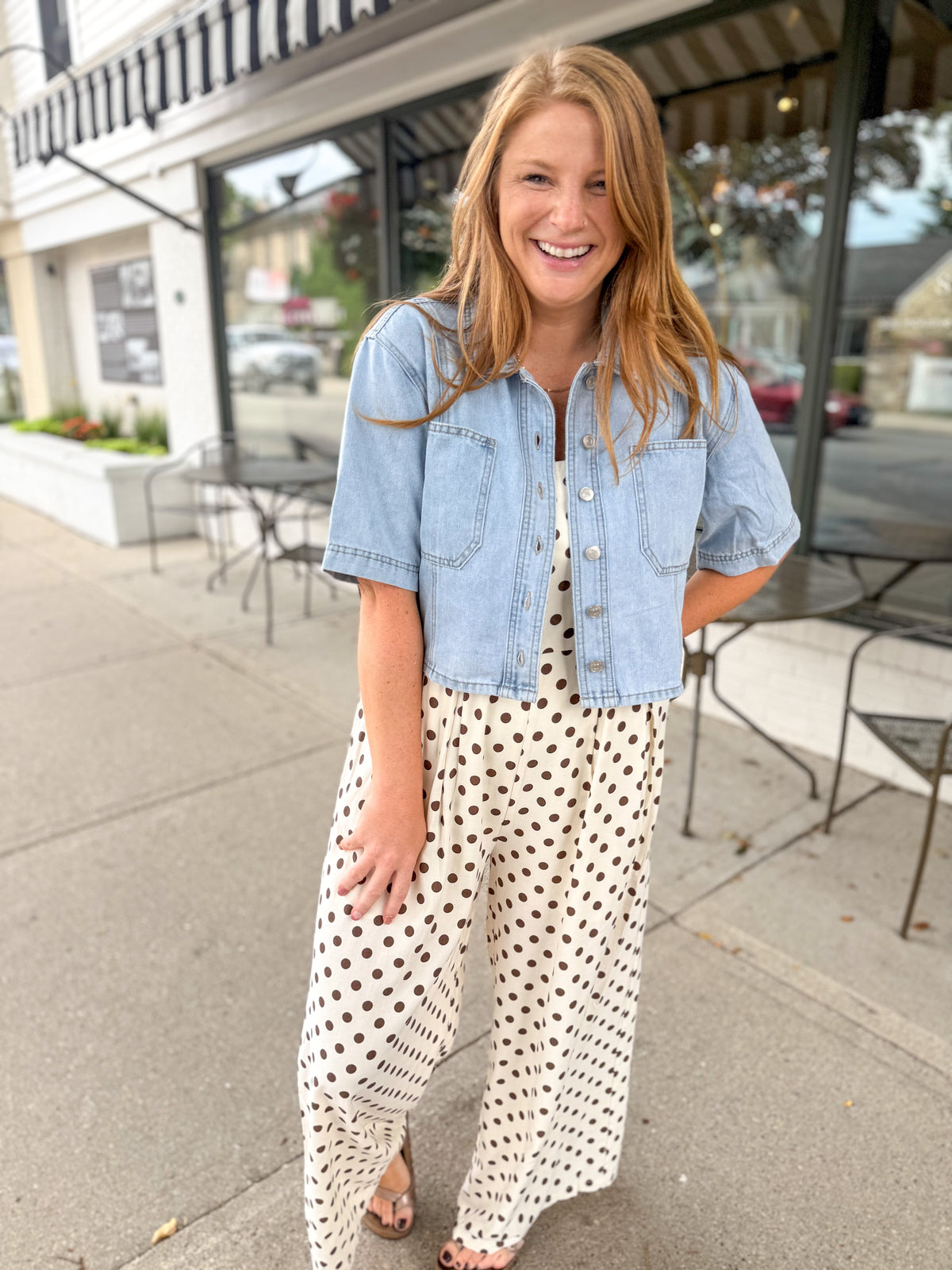 Downtown Cropped Denim Shirt