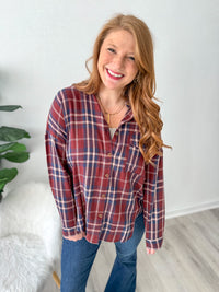 Poppy's Plaid Button Down Top