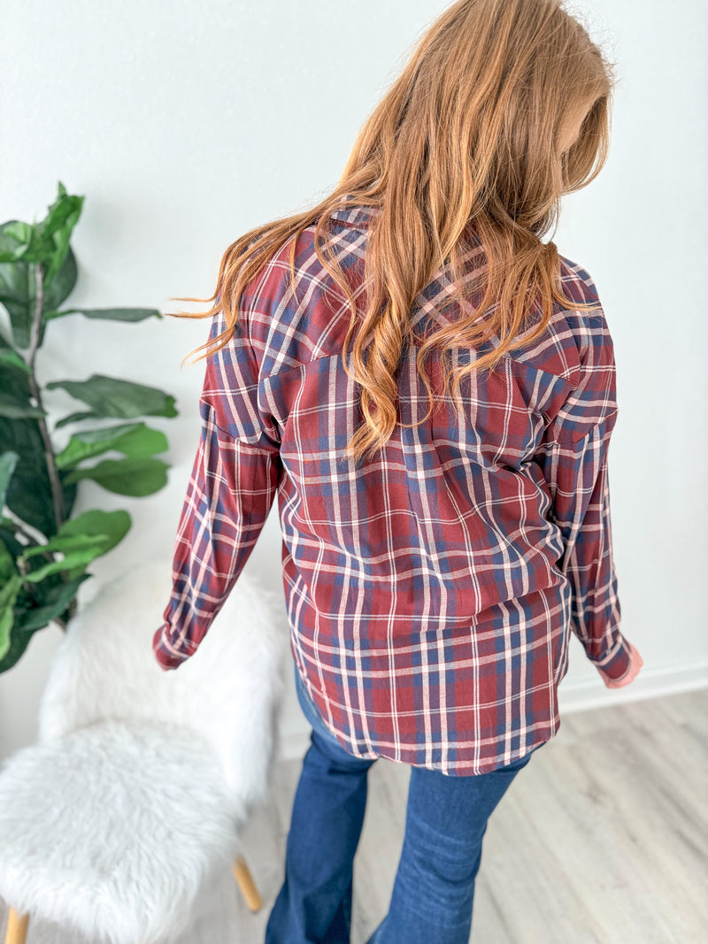 Poppy's Plaid Button Down Top