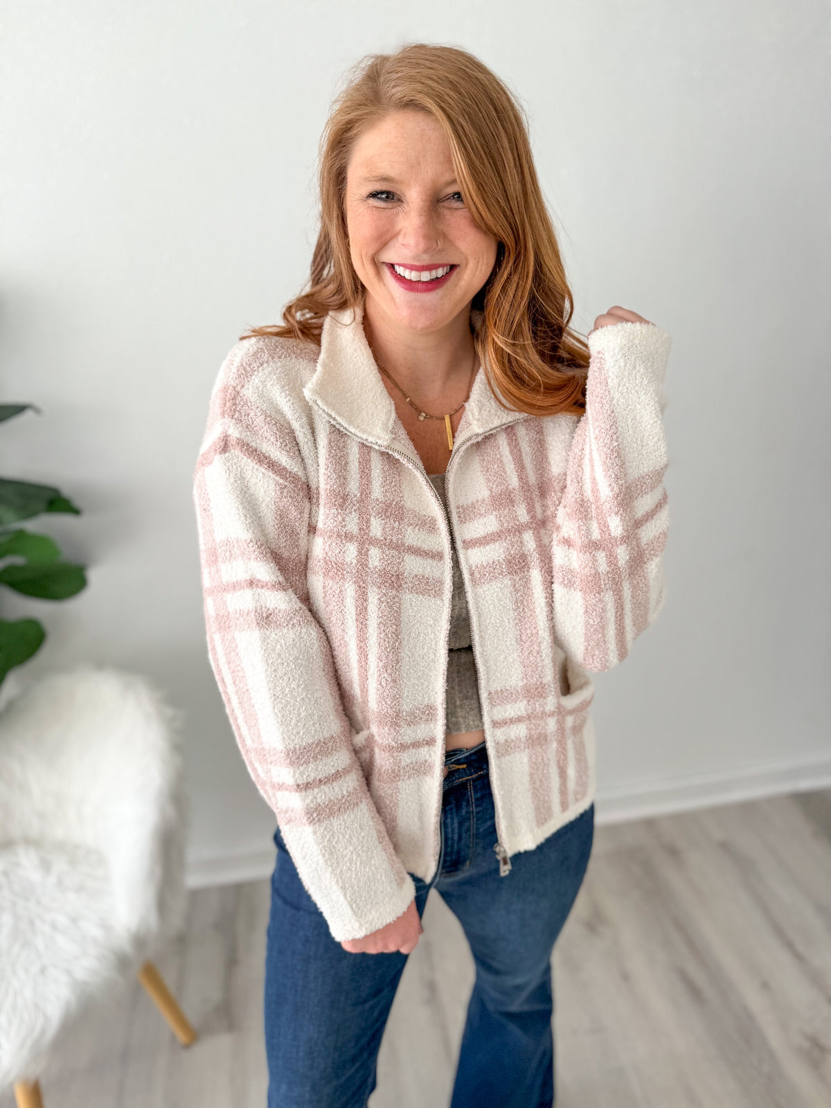 Aspen Fuzzy Zip Up Jacket
