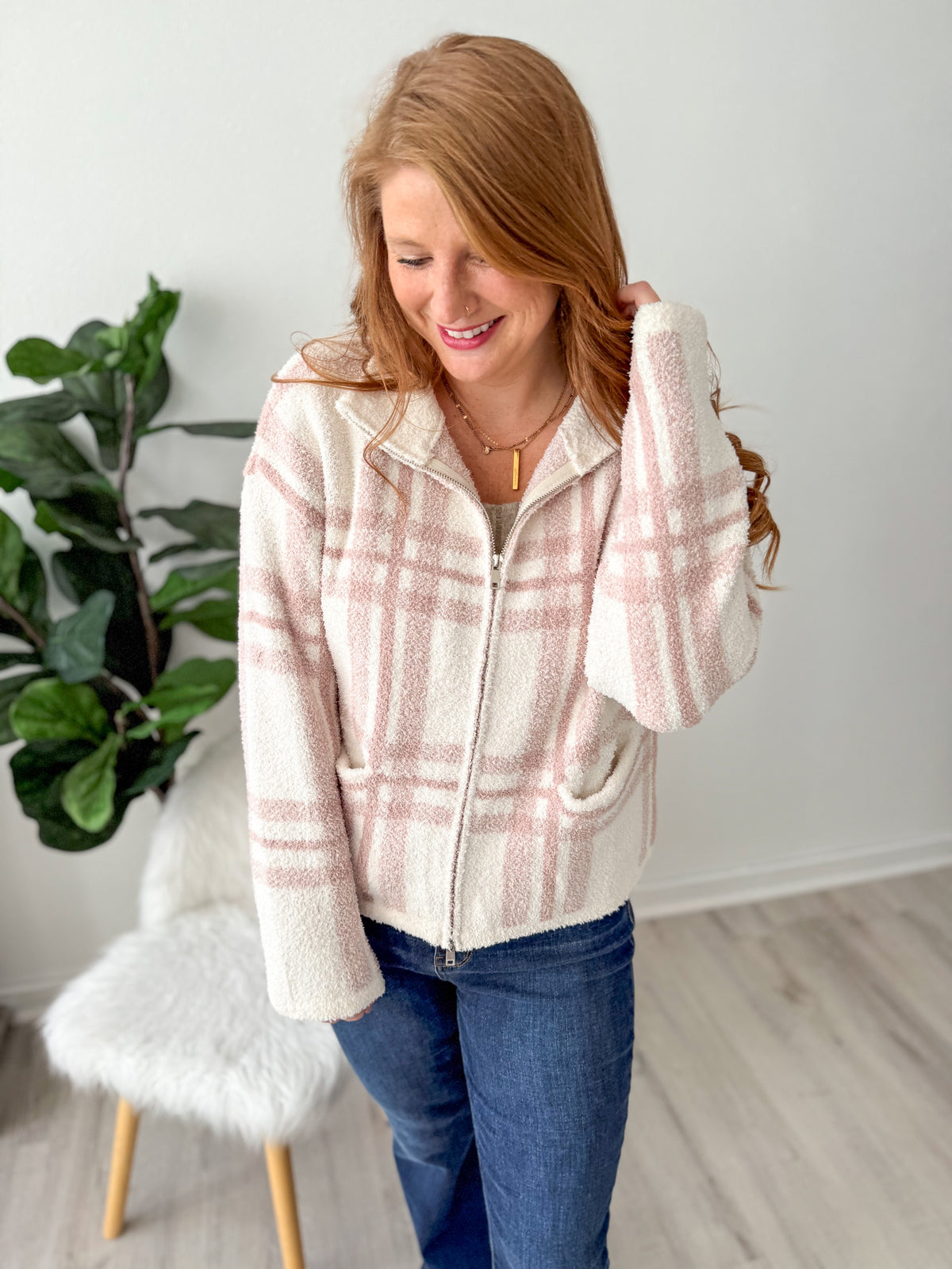 Aspen Fuzzy Zip Up Jacket