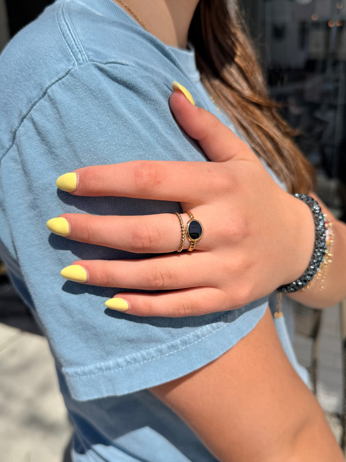 Black & Gold Double Adjustable Ring
