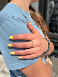 Ivory Leaf Adjustable Gold Ring