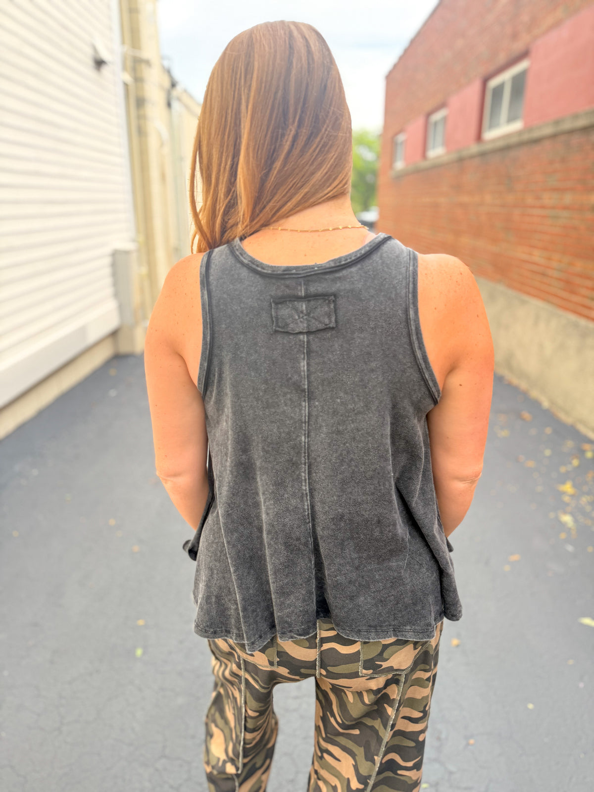 Washed Charcoal Breezy Tank