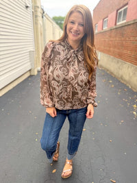 Paisley Bow Tie Blouse