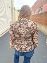 Paisley Bow Tie Blouse