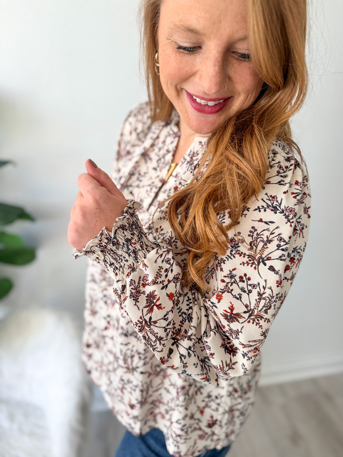 Ivory Floral Top