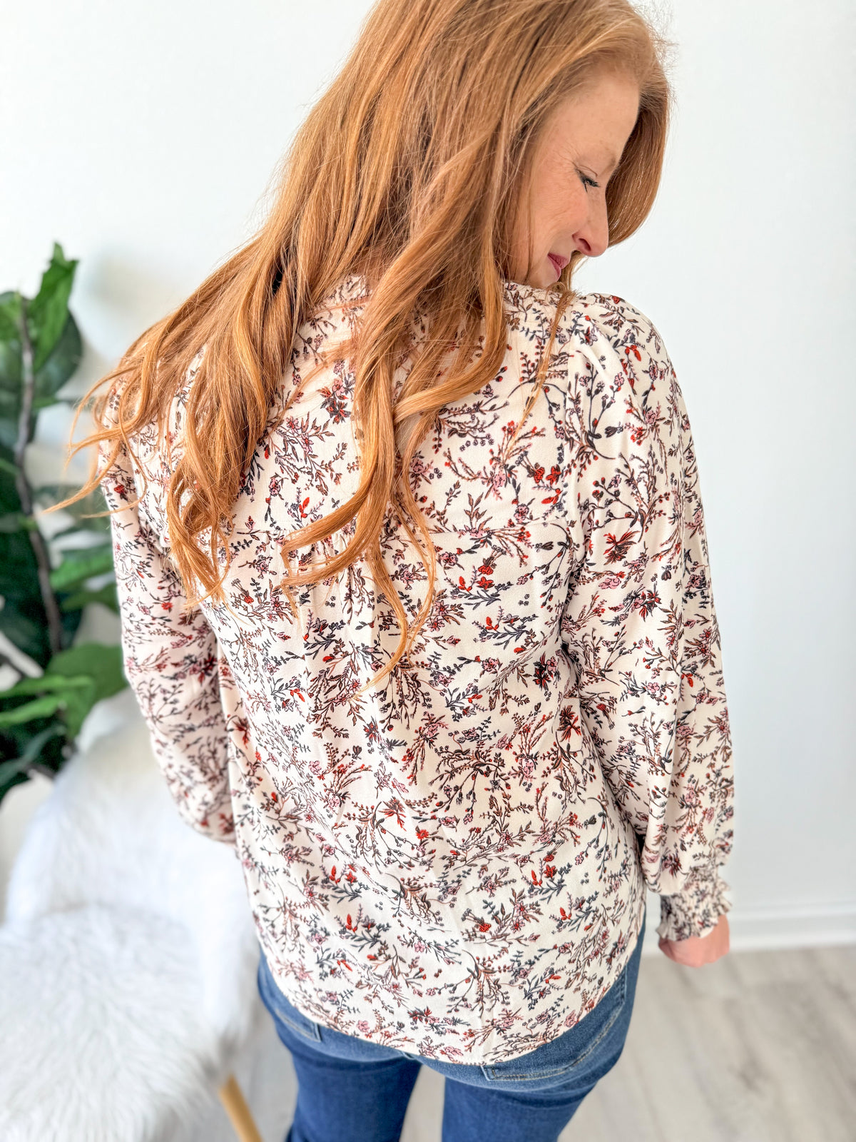 Ivory Floral Top