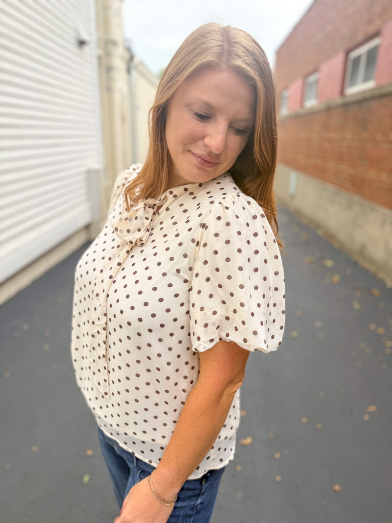 Darling Dot Bow Blouse