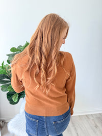 Camel Solid Knit Pullover Sweater