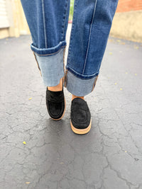 Black Suede Mule