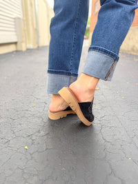 Black Suede Mule