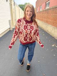 Burgundy Bloom Sweater