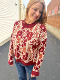 Burgundy Bloom Sweater
