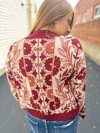 Burgundy Bloom Sweater