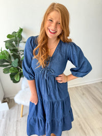 Colette Denim Bow Dress