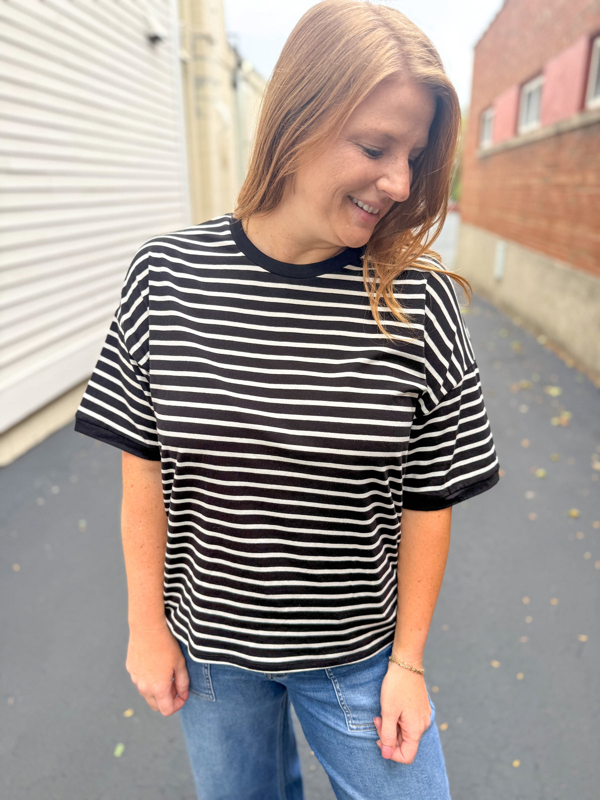 Classic Stripe Short Sleeve Top