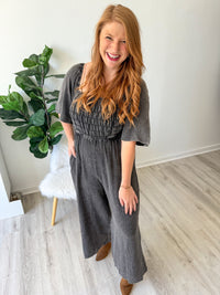 Noir Smocked Jumpsuit