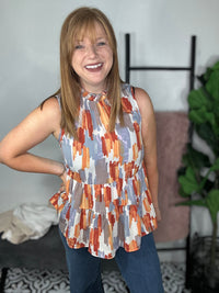 Sunset Watercolor Sleeveless Top