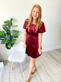Wine Velvet Dress