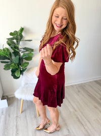 Wine Velvet Dress
