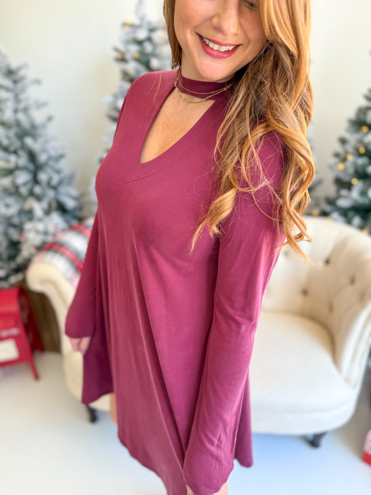 Berry Blush Cutout Dress