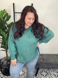 Cozy Everyday Tunic Sweater - Green - NC