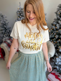 Merry & Bright Metallic Graphic Tee